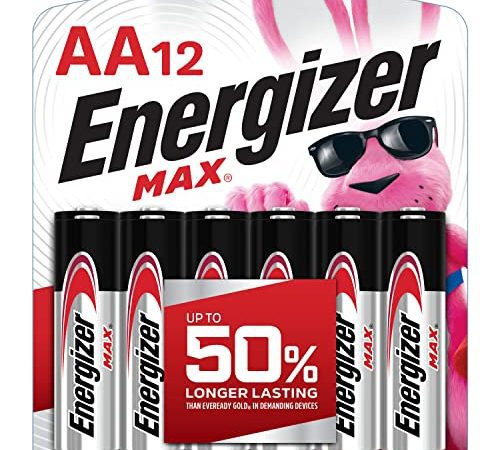 Energizer AA Batteries (12 Count), Double A Max Alkaline Battery